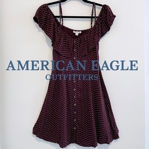 American Eagle Maroon Dot Mini Dress